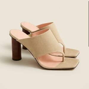 J CREW Rounded-heel thong sandals in linen